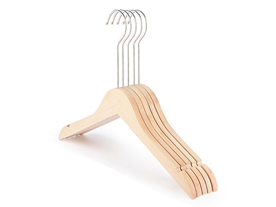 No painting solid wood shirt hanger with long hook