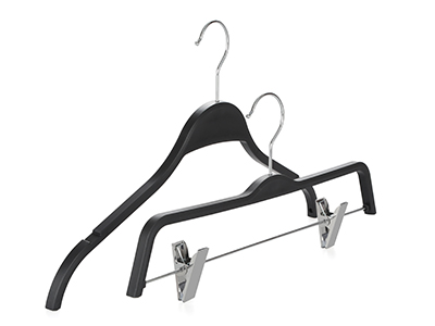 Non Slip Plastic Hangers Black Plastic Hanger for Pants Suits