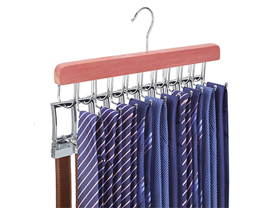 Wardrobe Foldable 2 in 1 Belt Tie Cedar Multifunctional Hanger