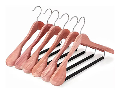  No Painting Unfinished Extra Wide Shoulder Luxury Cedar Wood Hangers for Suit