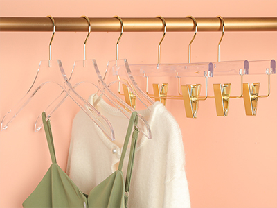 Customized Stylish Clear Transparent Plastic hangers for Top and Bottom