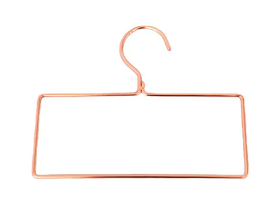 Modern Rectangle Metal Closet Rose Gold Hanger Storage Organizer Rack for Scarves Ties Yoga Pants Leggings