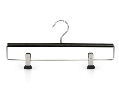  Silver Black Color Stainless Steel Pants Hanger with Metal Clips