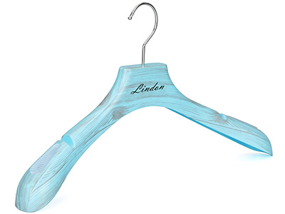 Blue Plastic Clothes Hanger Wholesale with Non Slip Shoulder