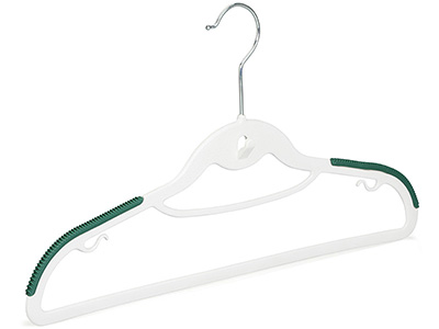 White and Green Non Slip Plastic Hanger for Camisole