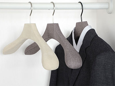 Premium Custom Linen Material Wood Hanger for Coat